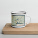 Right View Custom Kent Connecticut Map Enamel Mug in Woodblock