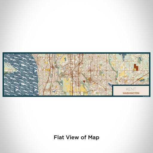 Flat View of Map Custom Kent Washington Map Enamel Mug in Woodblock