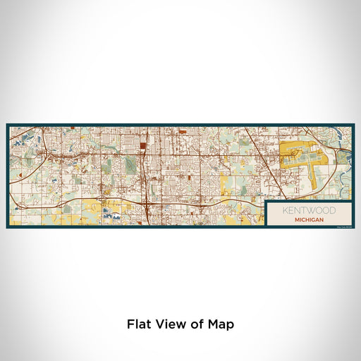 Flat View of Map Custom Kentwood Michigan Map Enamel Mug in Woodblock