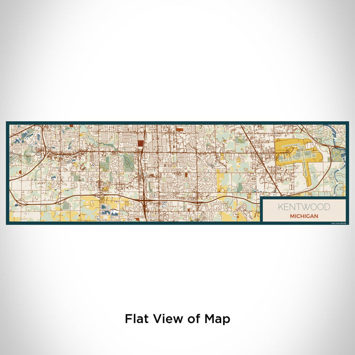 Flat View of Map Custom Kentwood Michigan Map Enamel Mug in Woodblock