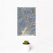 12x18 Kernville California Map Print Portrait Orientation in Afternoon Style With Small Cactus Plant in White Planter