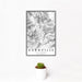12x18 Kernville California Map Print Portrait Orientation in Classic Style With Small Cactus Plant in White Planter