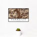 12x18 Kernville California Map Print Landscape Orientation in Ember Style With Small Cactus Plant in White Planter
