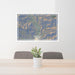 24x36 Kernville California Map Print Lanscape Orientation in Afternoon Style Behind 2 Chairs Table and Potted Plant