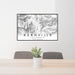 24x36 Kernville California Map Print Lanscape Orientation in Classic Style Behind 2 Chairs Table and Potted Plant
