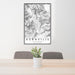 24x36 Kernville California Map Print Portrait Orientation in Classic Style Behind 2 Chairs Table and Potted Plant