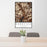 24x36 Kernville California Map Print Portrait Orientation in Ember Style Behind 2 Chairs Table and Potted Plant