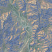 Kernville California Map Print in Afternoon Style Zoomed In Close Up Showing Details