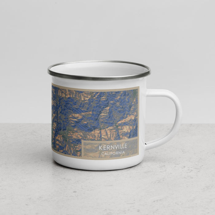 Right View Custom Kernville California Map Enamel Mug in Afternoon