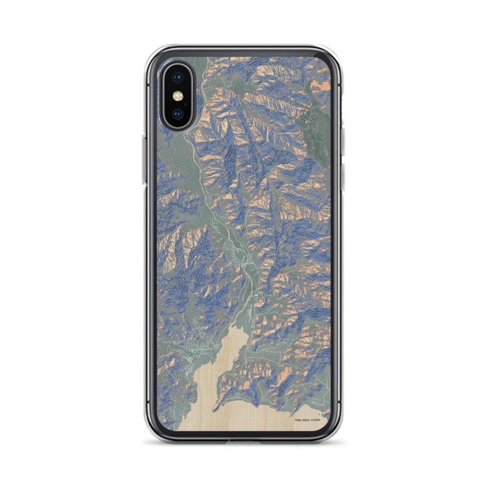 Custom iPhone X/XS Kernville California Map Phone Case in Afternoon