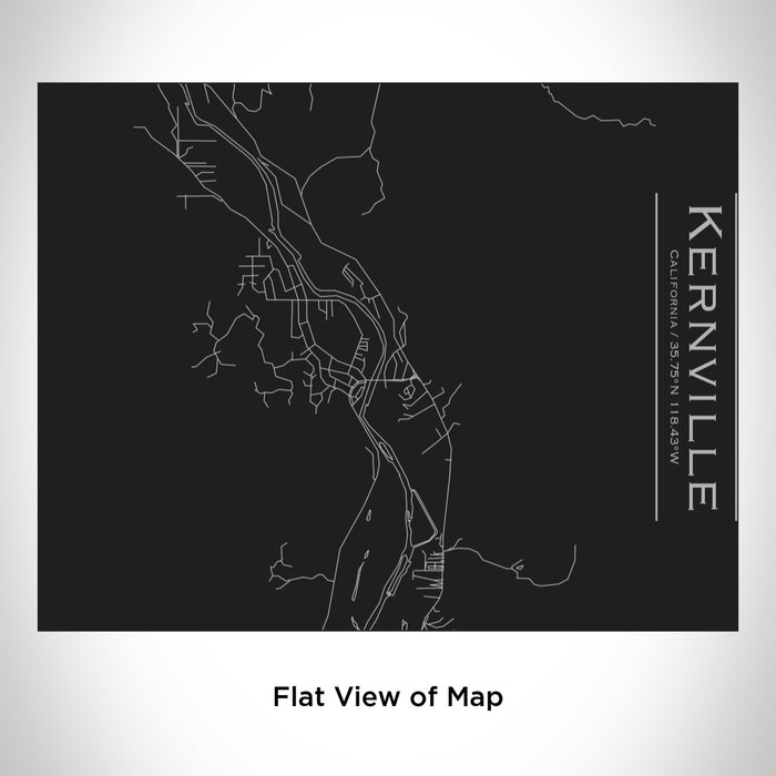 Rendered View of Kernville California Map Engraving on 20oz Stainless Steel Insulated Bottle with Bamboo Top in Black