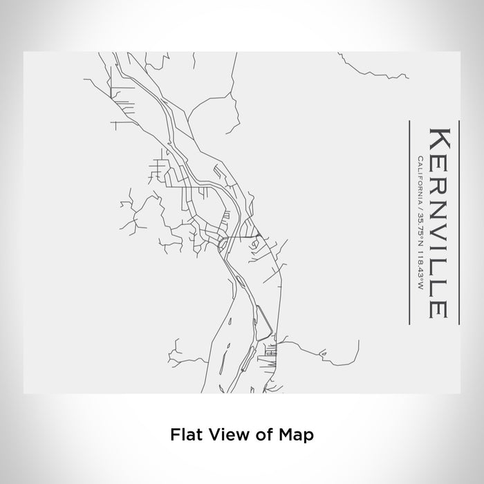 Rendered View of Kernville California Map Engraving on 20oz Stainless Steel Insulated Bottle with Bamboo Top in White