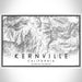 Kernville California Map Print Landscape Orientation in Classic Style With Shaded Background