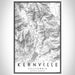 Kernville California Map Print Portrait Orientation in Classic Style With Shaded Background