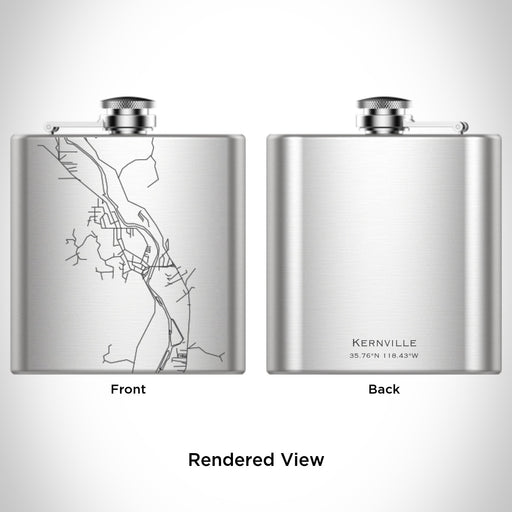 Rendered View of Kernville California Map Engraving on 6oz Stainless Steel Flask