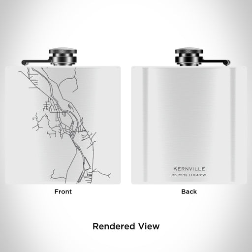 Rendered View of Kernville California Map Engraving on 6oz Stainless Steel Flask in White