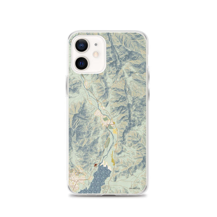 Custom iPhone 12 Kernville California Map Phone Case in Woodblock