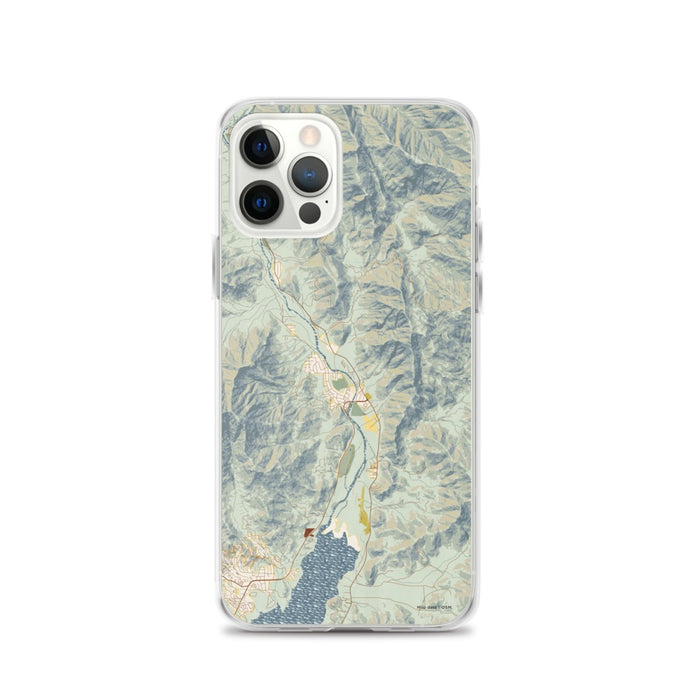Custom iPhone 12 Pro Kernville California Map Phone Case in Woodblock
