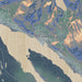 Ketchikan Alaska Map Print in Afternoon Style Zoomed In Close Up Showing Details
