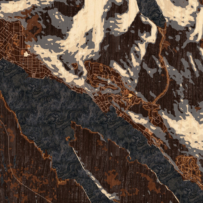 Ketchikan Alaska Map Print in Ember Style Zoomed In Close Up Showing Details