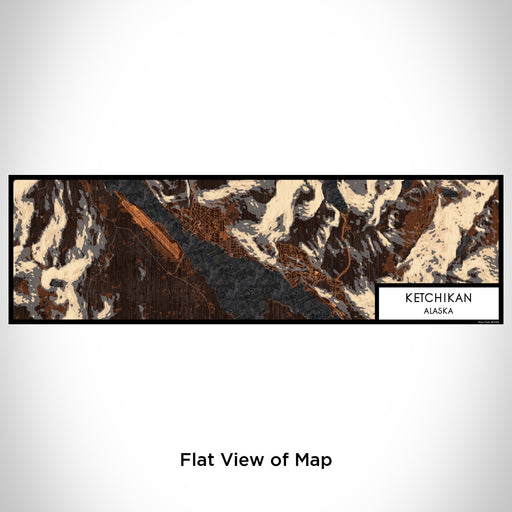 Flat View of Map Custom Ketchikan Alaska Map Enamel Mug in Ember