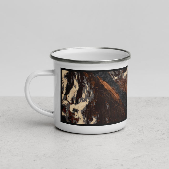 Left View Custom Ketchikan Alaska Map Enamel Mug in Ember