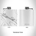 Rendered View of Ketchikan Alaska Map Engraving on 6oz Stainless Steel Flask in White