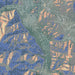 Ketchum Idaho Map Print in Afternoon Style Zoomed In Close Up Showing Details
