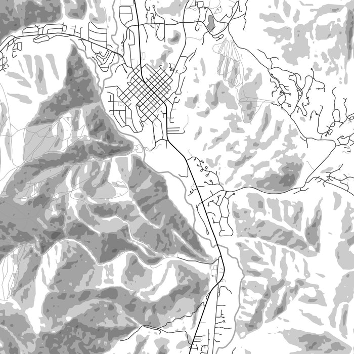 Ketchum Idaho Map Print in Classic Style Zoomed In Close Up Showing Details