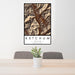 24x36 Ketchum Idaho Map Print Portrait Orientation in Ember Style Behind 2 Chairs Table and Potted Plant