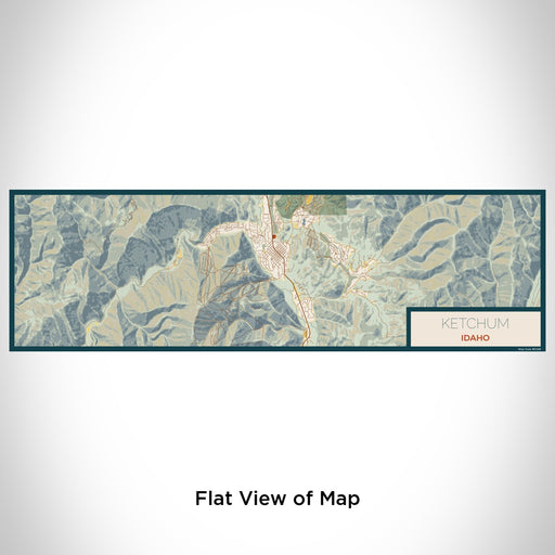Flat View of Map Custom Ketchum Idaho Map Enamel Mug in Woodblock