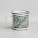 Left View Custom Ketchum Idaho Map Enamel Mug in Woodblock
