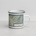 Right View Custom Ketchum Idaho Map Enamel Mug in Woodblock