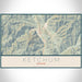 Ketchum Idaho Map Print Landscape Orientation in Woodblock Style With Shaded Background