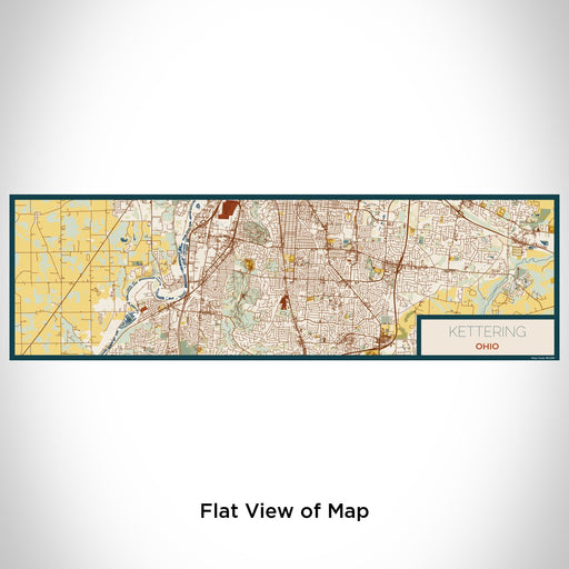 Flat View of Map Custom Kettering Ohio Map Enamel Mug in Woodblock