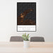 24x36 Keweenaw Peninsula Michigan Map Print Portrait Orientation in Ember Style Behind 2 Chairs Table and Potted Plant