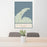 24x36 Keweenaw Peninsula Michigan Map Print Portrait Orientation in Woodblock Style Behind 2 Chairs Table and Potted Plant