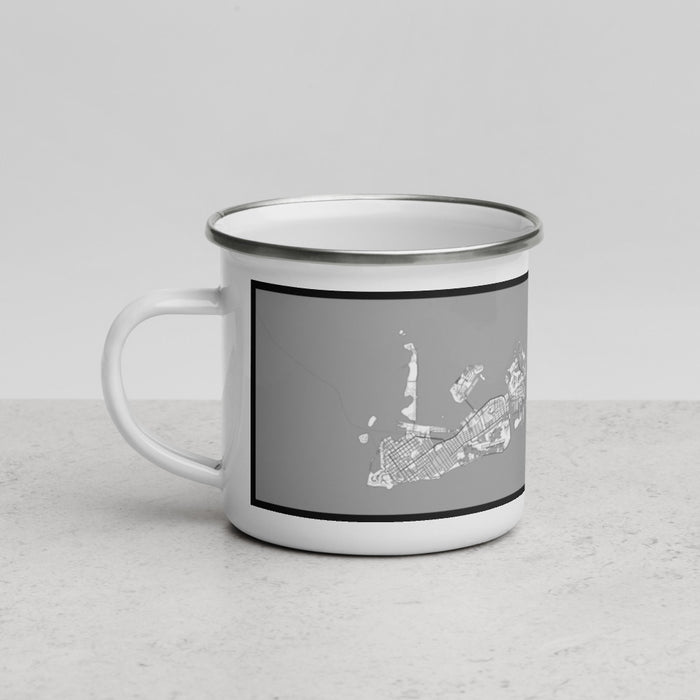 Left View Custom Key West Florida Map Enamel Mug in Classic