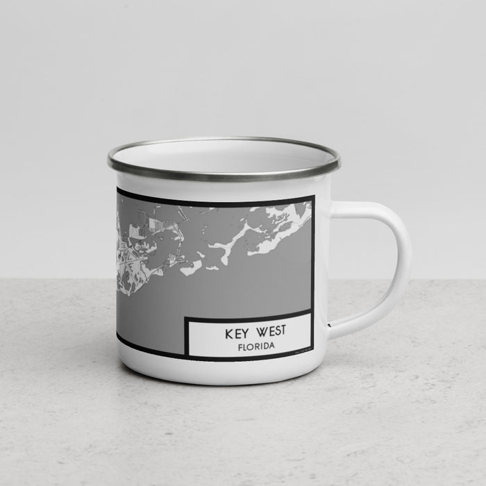 Right View Custom Key West Florida Map Enamel Mug in Classic