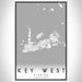 Key West Florida Map Print Portrait Orientation in Classic Style With Shaded Background