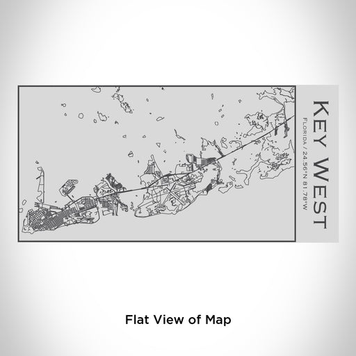 Rendered View of Key West Florida Map Engraving on 17oz Stainless Steel Insulated Cola Bottle