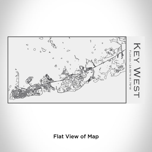 Rendered View of Key West Florida Map Engraving on 17oz Stainless Steel Insulated Cola Bottle in White