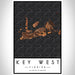Key West Florida Map Print Portrait Orientation in Ember Style With Shaded Background