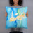 Person holding 18x18 Custom Key West Florida Map Throw Pillow in Watercolor
