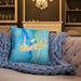 Custom Key West Florida Map Throw Pillow in Watercolor on Cream Colored Couch