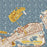 Key West Florida Map Print in Woodblock Style Zoomed In Close Up Showing Details