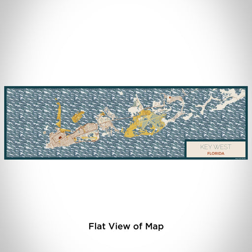Flat View of Map Custom Key West Florida Map Enamel Mug in Woodblock