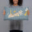 Person holding 20x12 Custom Key West Florida Map Throw Pillow in Woodblock