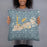 Person holding 18x18 Custom Key West Florida Map Throw Pillow in Woodblock