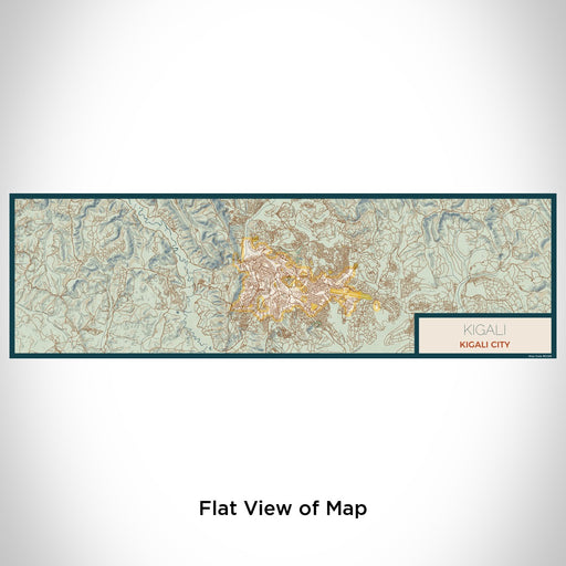 Flat View of Map Custom Kigali Kigali City Map Enamel Mug in Woodblock